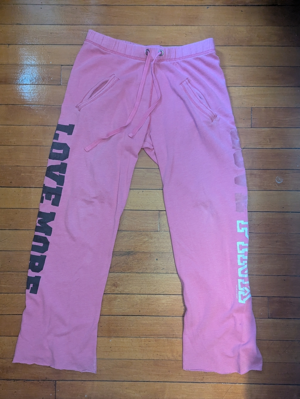 Vtg Victorias Secret PINK Y2K Sweatpant Love Lounge Flare Wide Leg Baggy XS